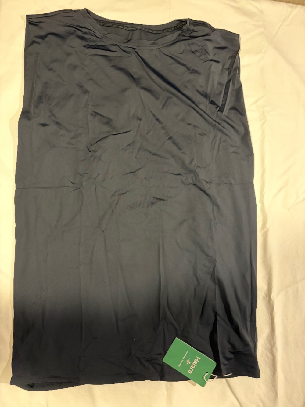 HALARA - Round neck ruched cool touch yoga tank top - UPF50+